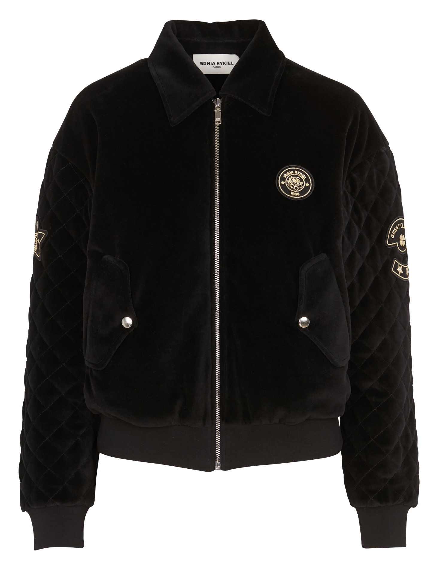 Veste col classique en coton mélangé| Noir