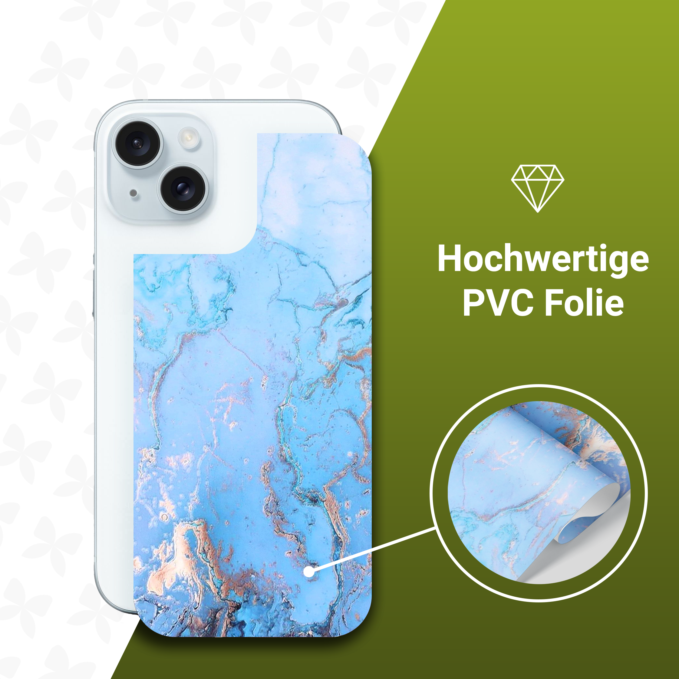 (2er Set) iPhone 13 Backcover Schutzfolie Swiss Made - Ocean Waves