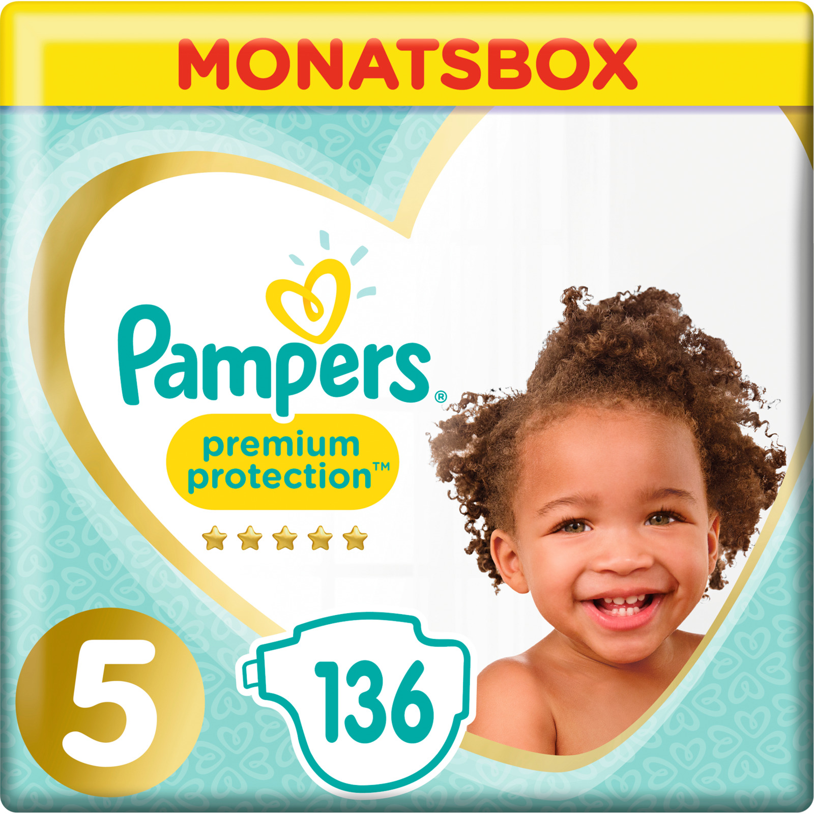Pampers Gr. 5 Premium Protection Junior 11-16 kg Monatsbox 136er