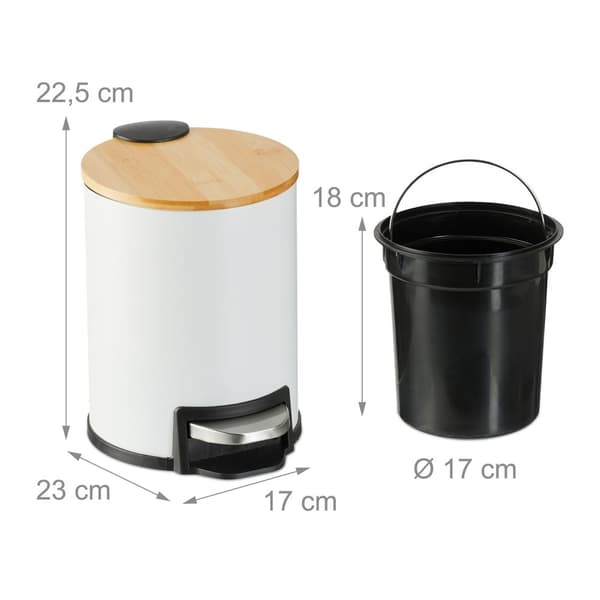 Avfallsbeholder for bad 3 liter med bambuslokk