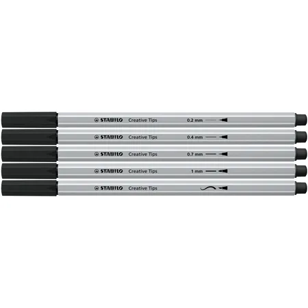 Multi-Liner-Set - STABILO Creative Tips - ARTY - 5er Pack - schwarz