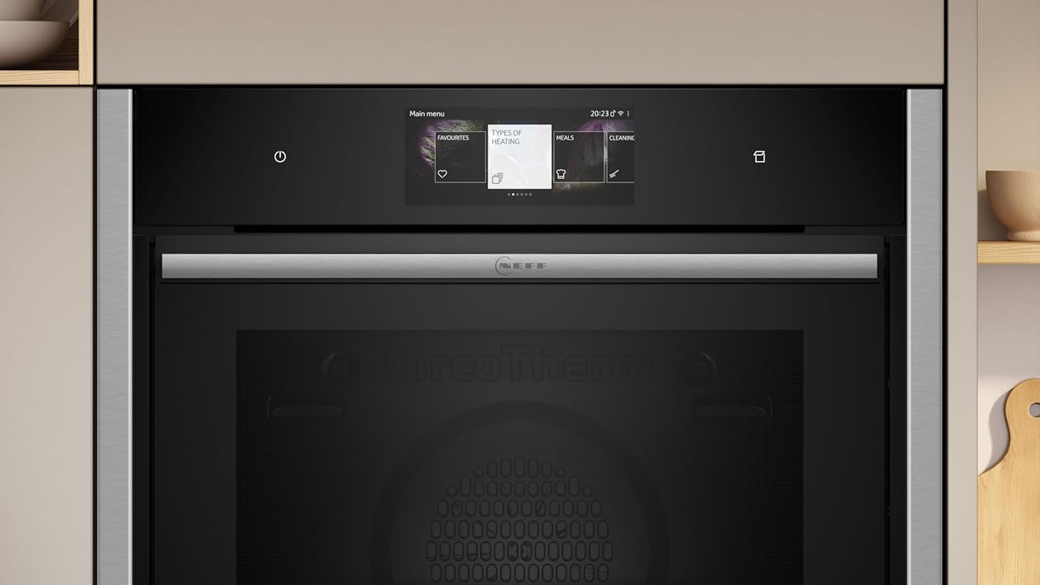 NEFF B64VT73N0 Einbau-Backofen N90, Integrierbarer Backofen 60 x 60cm, Slide&Hide, Full Touch TFT-Display, Multipoint Bratenthermometer, Vario Steam, Soft Open & Close, Schwarz