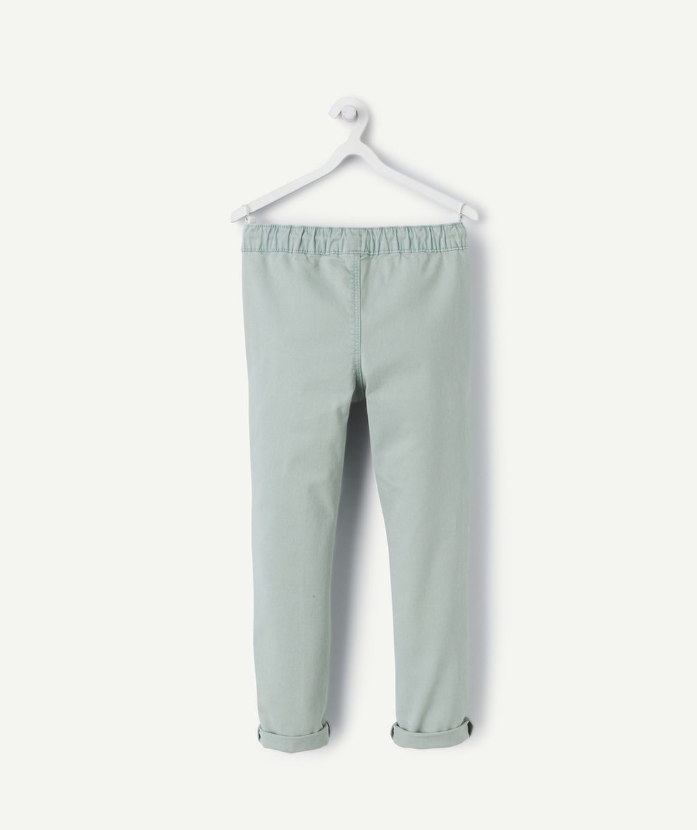 PANTALON SLIM GARÇON COUPE RELAX EN COTON BIOLOGIQUE VERT
