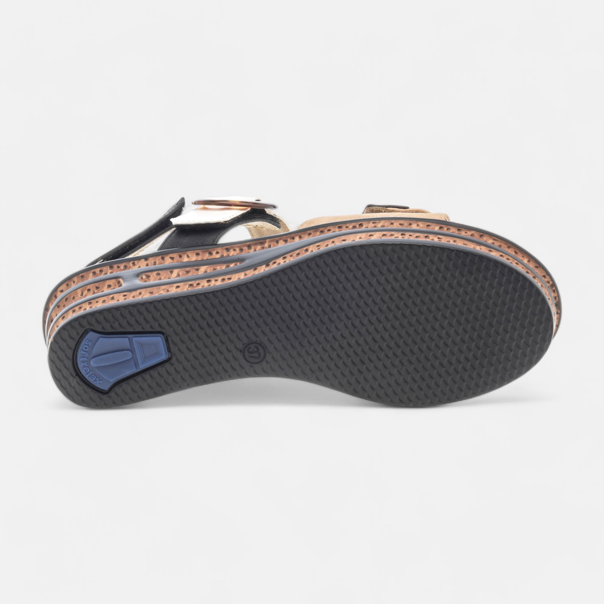 Sandales à talon compensé Femme beige