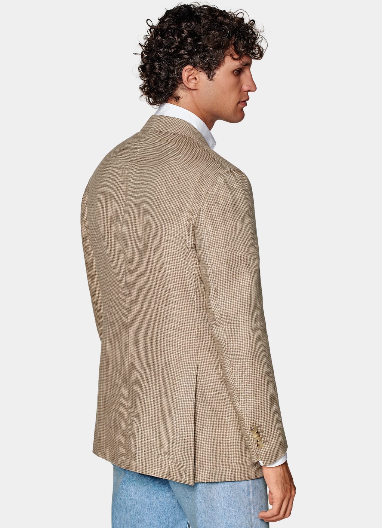 Blazer Roma coupe Relaxed marron moyen pied-de-poule