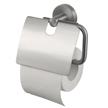 Haceka Kosmos toiletrolhouder met klep RVS look geborsteld mat