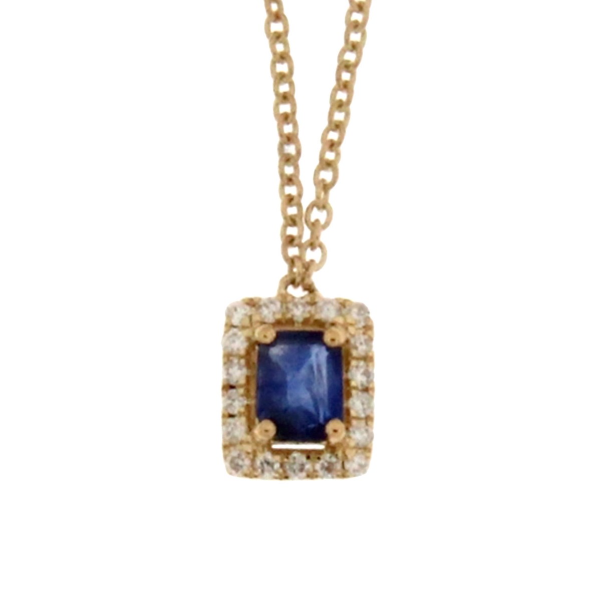 Collier brilaaxis saphir et diamants or jaune