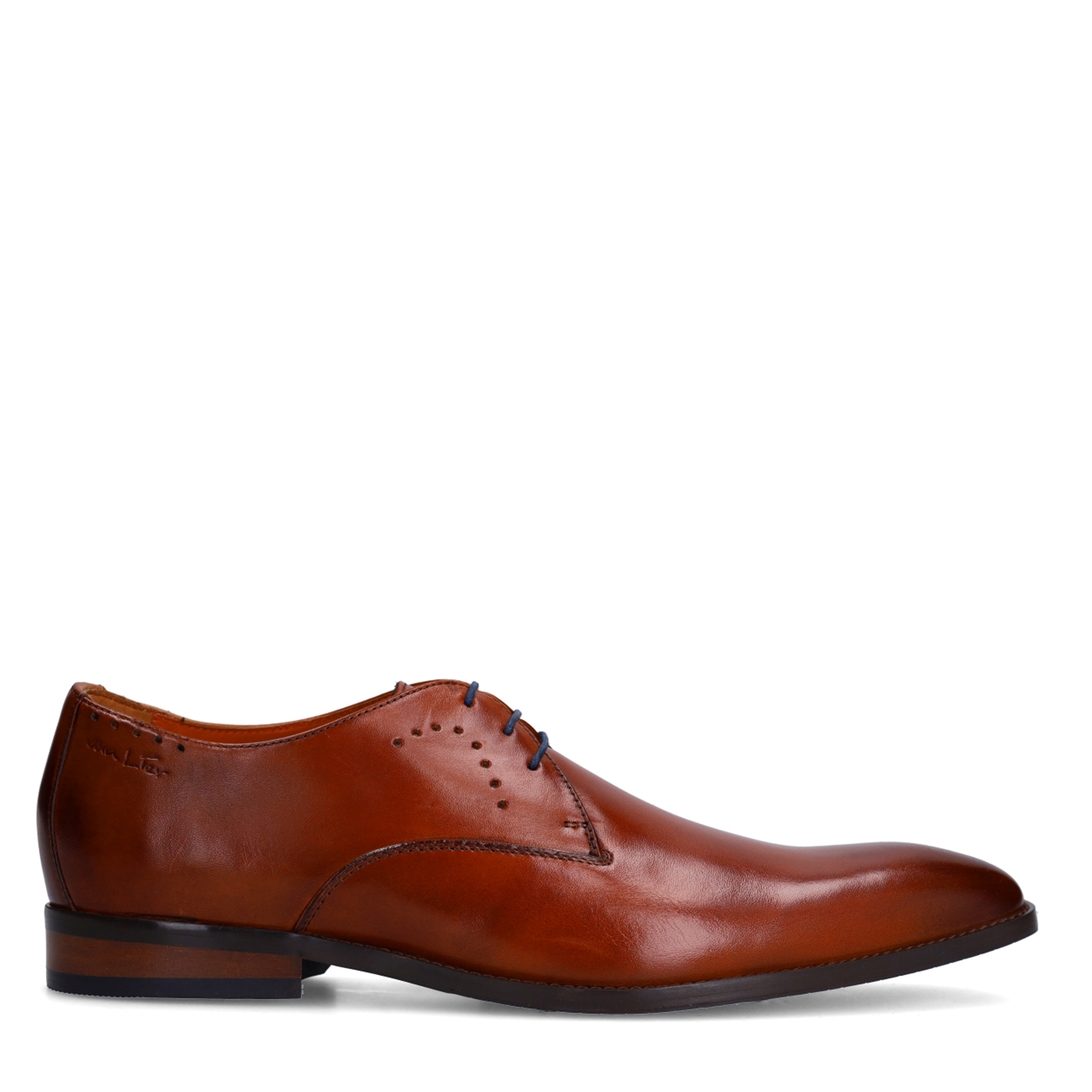Cognac leren veterschoenen