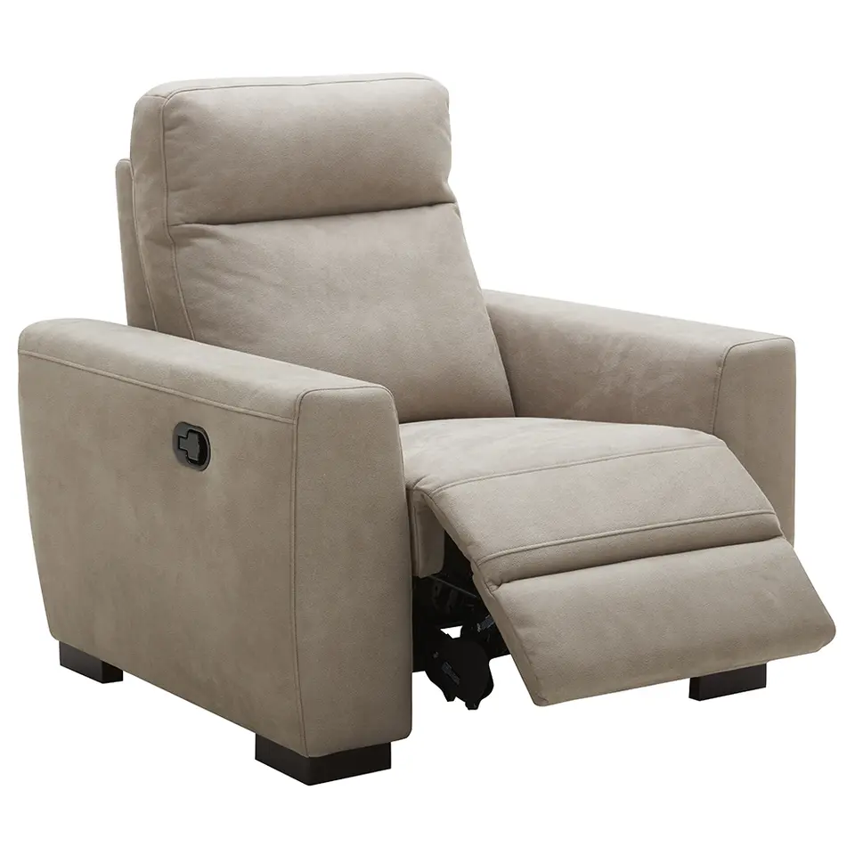 Relaxfauteuil James - lederlook - zilvergrijs