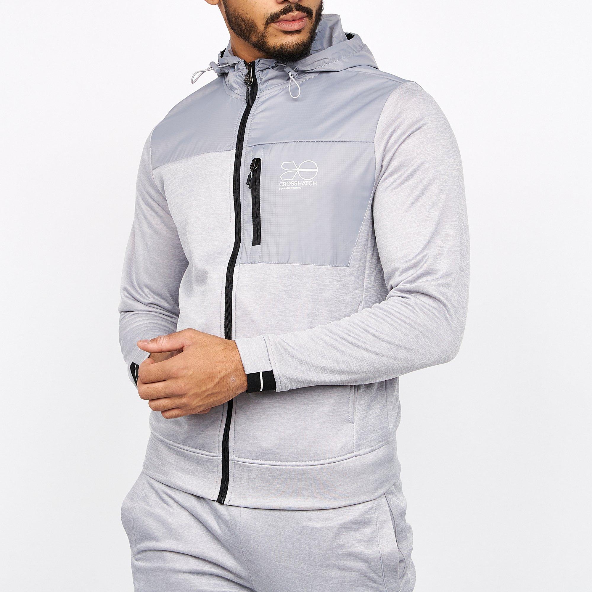 Crosshatch Zip Thru Tracktop