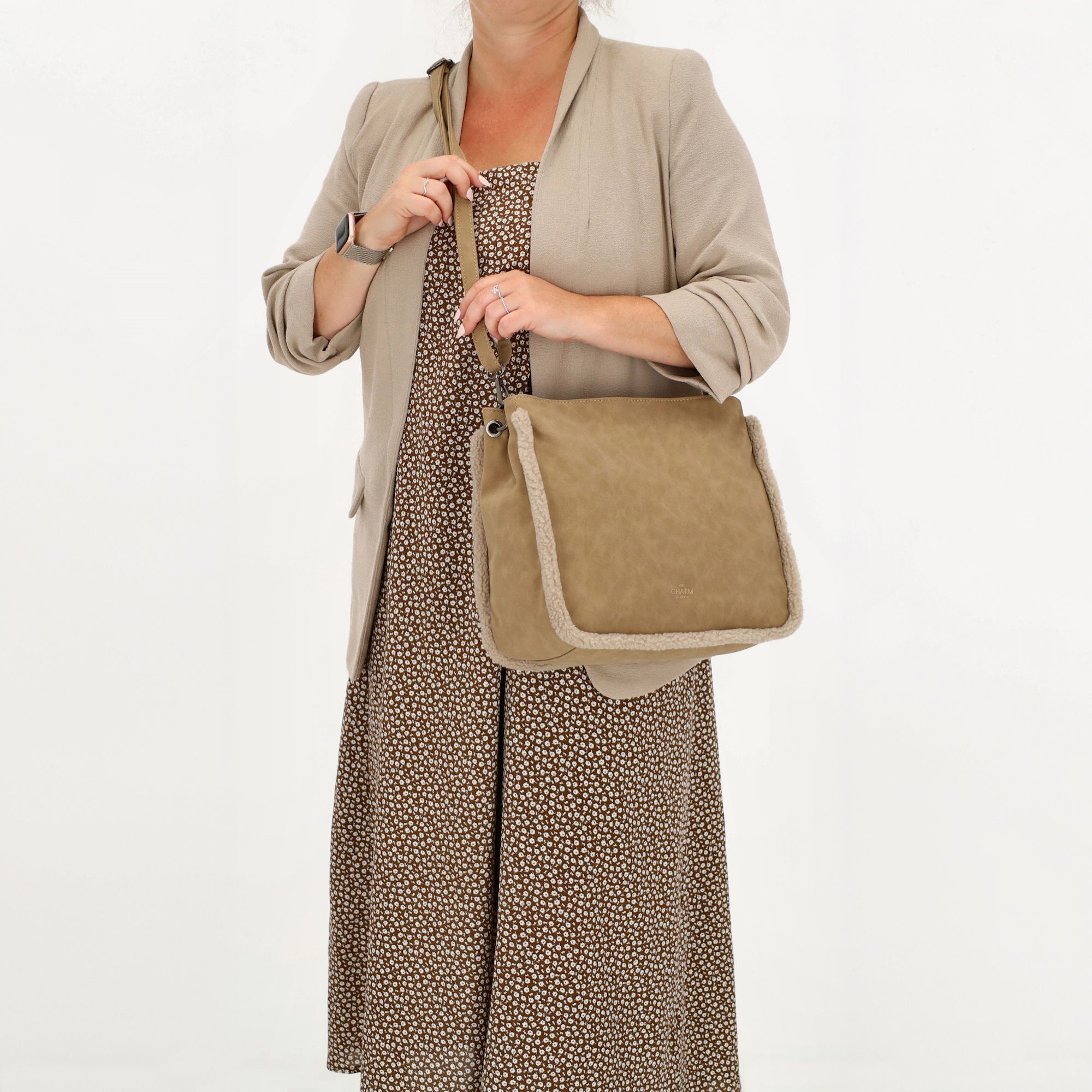 Charm London Newington Schoudertas Taupe