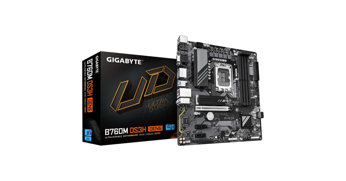 GIGABYTEB760M DS3H GEN5 socket 1700 moederbord  (RAID, 2.5Gb-LAN, Sound, µATX)