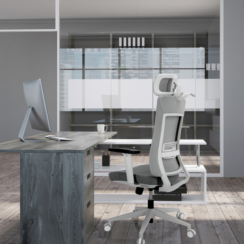 Profi Bürostuhl COMFIO WMH Stoff/Netzstoff mit Armlehnen (höhenverstellbar) hjh OFFICE