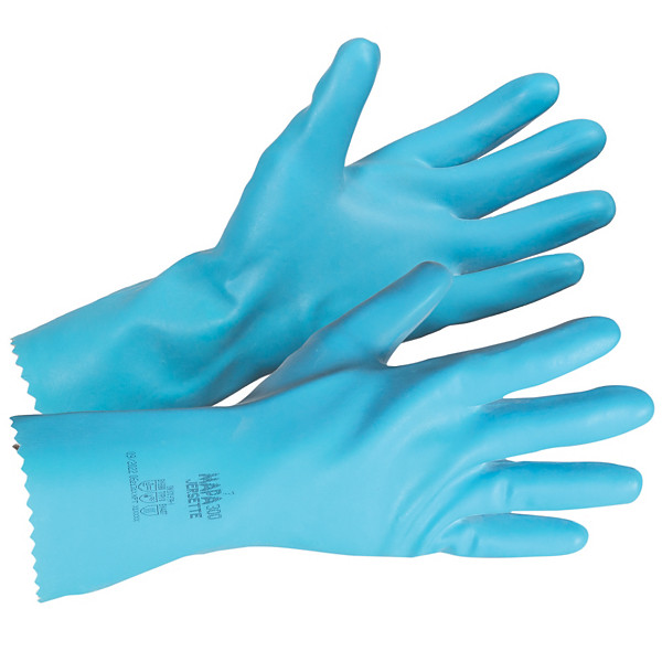 Gants de ménage Mapa Jersette 300 bleus taille 7, lot de 5 paires