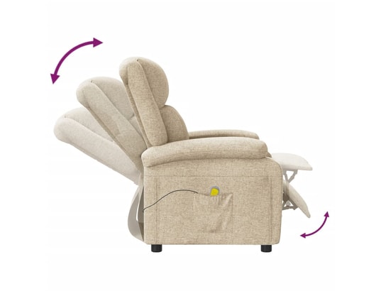 VIDAXL - Fauteuil Relaxation Fauteuil de massage - crème - tissu - 70x141x81cm
