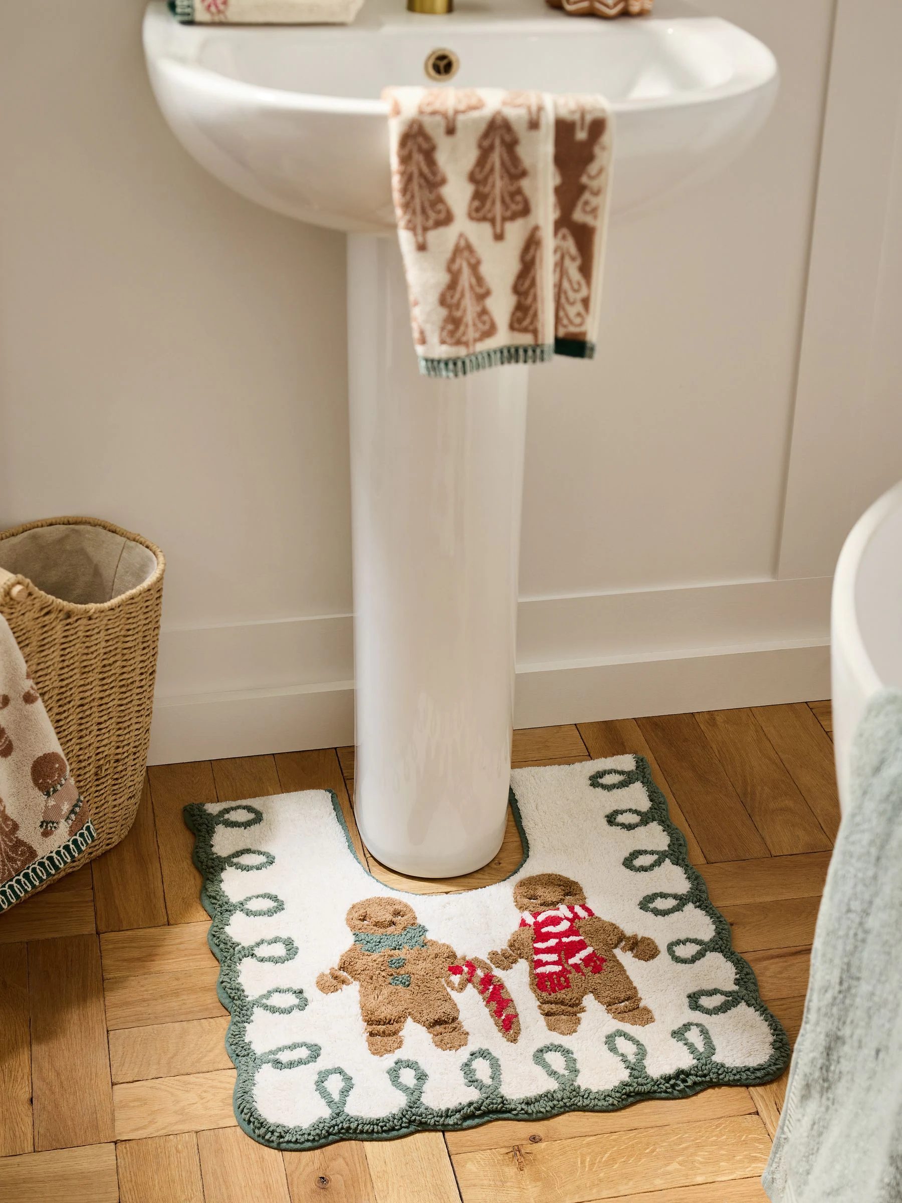 Kerstmis peperkoek 100% katoenen badmat