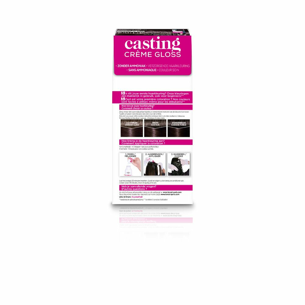 L'Oréal Casting Crème Gloss Semi-Permanente Haarkleuring 4102 Cool Chestnut - Parelmoer Kastanjebruin