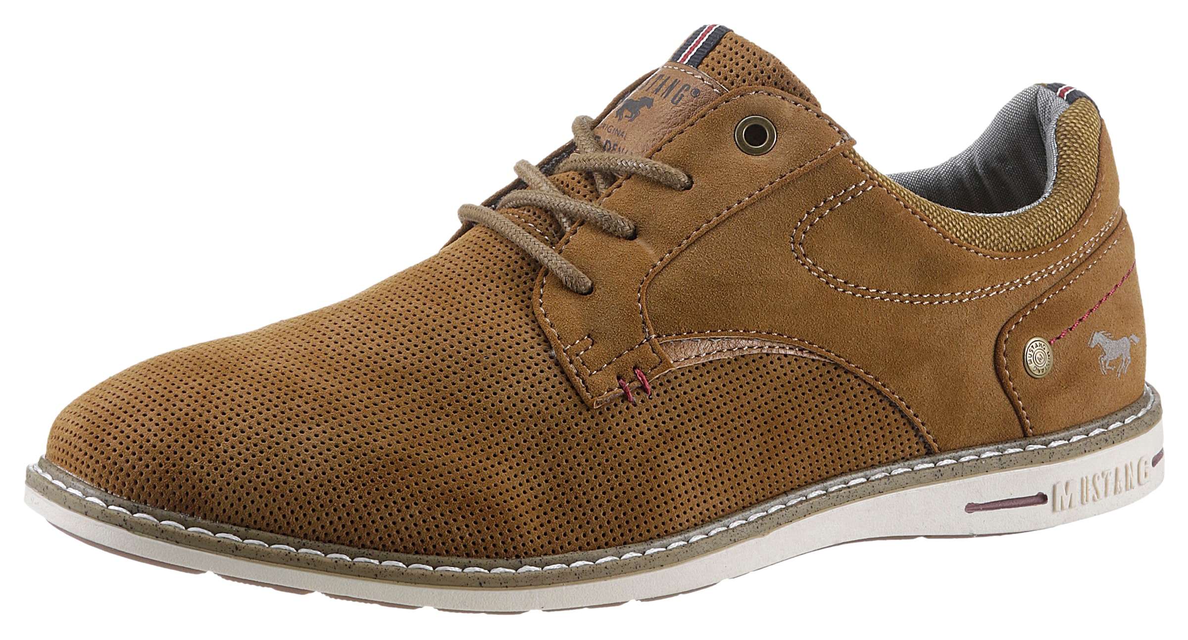 Mustang Shoes Schnürschuh  , Freizeitschuh, Halbschuh, Schnürschuh mit Perforation