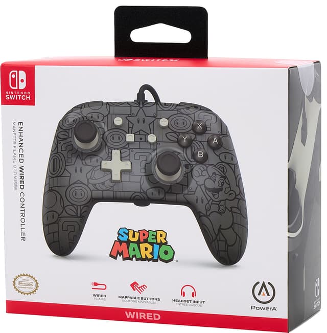 PowerA Enhanced Wired controller til Nintendo Switch (Grå)
