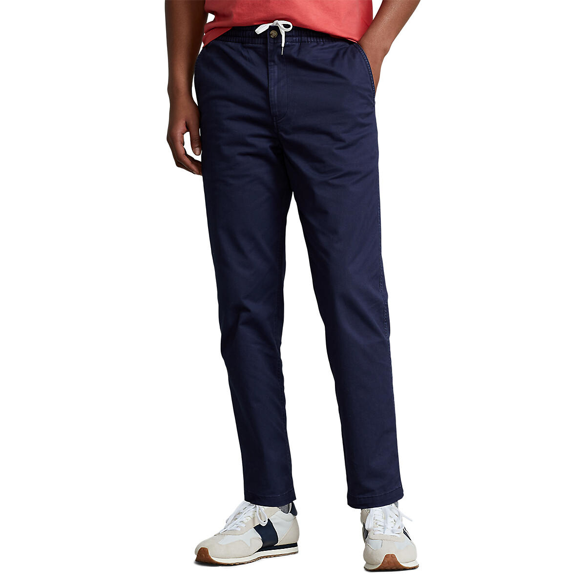 POLO RALPH LAUREN<br>Calça reta em algodão elástico estilo preppy