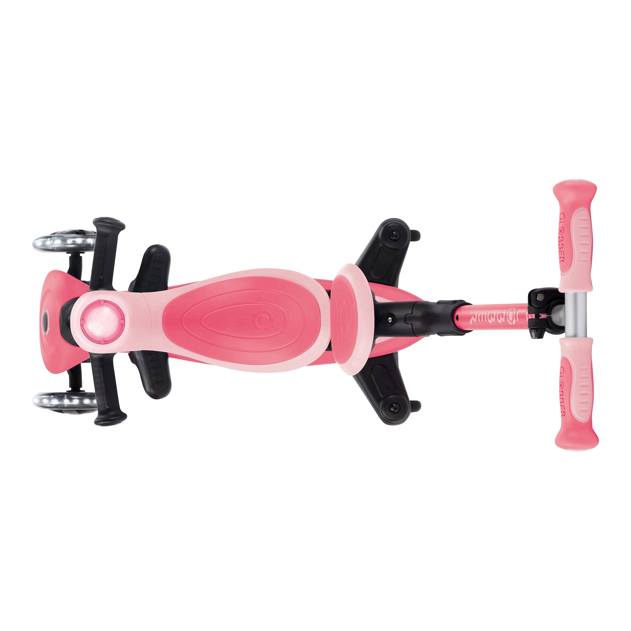 Globber Scooter 3in1 Go-Up Baby 360 mit Leuchtrollen und Leuchtmodul pink/rosa