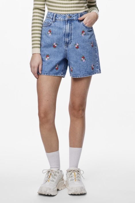 Pieces blauwe dames korte broek