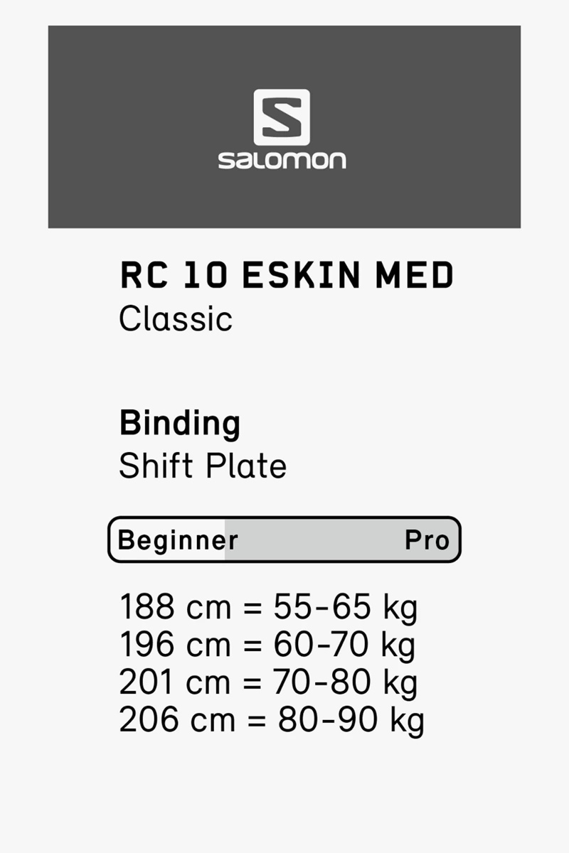 Salomon RC10 eSKIN Med Classic Langlaufski Set 2324