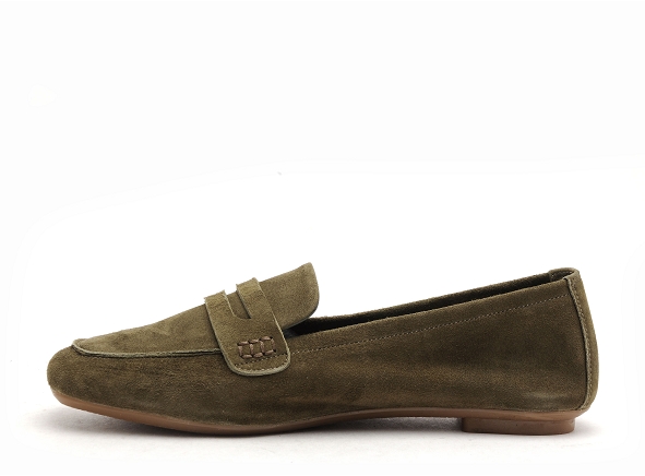 Reqins basses femme hema cuir velours kaki