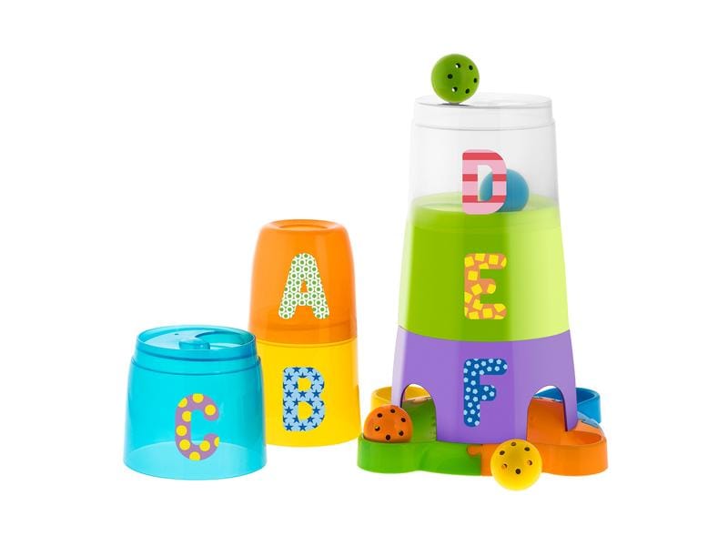Chicco Stapelspielzeug Stapelbecher & Kugelbahn 2 In 1 Bunte Stapelbecher