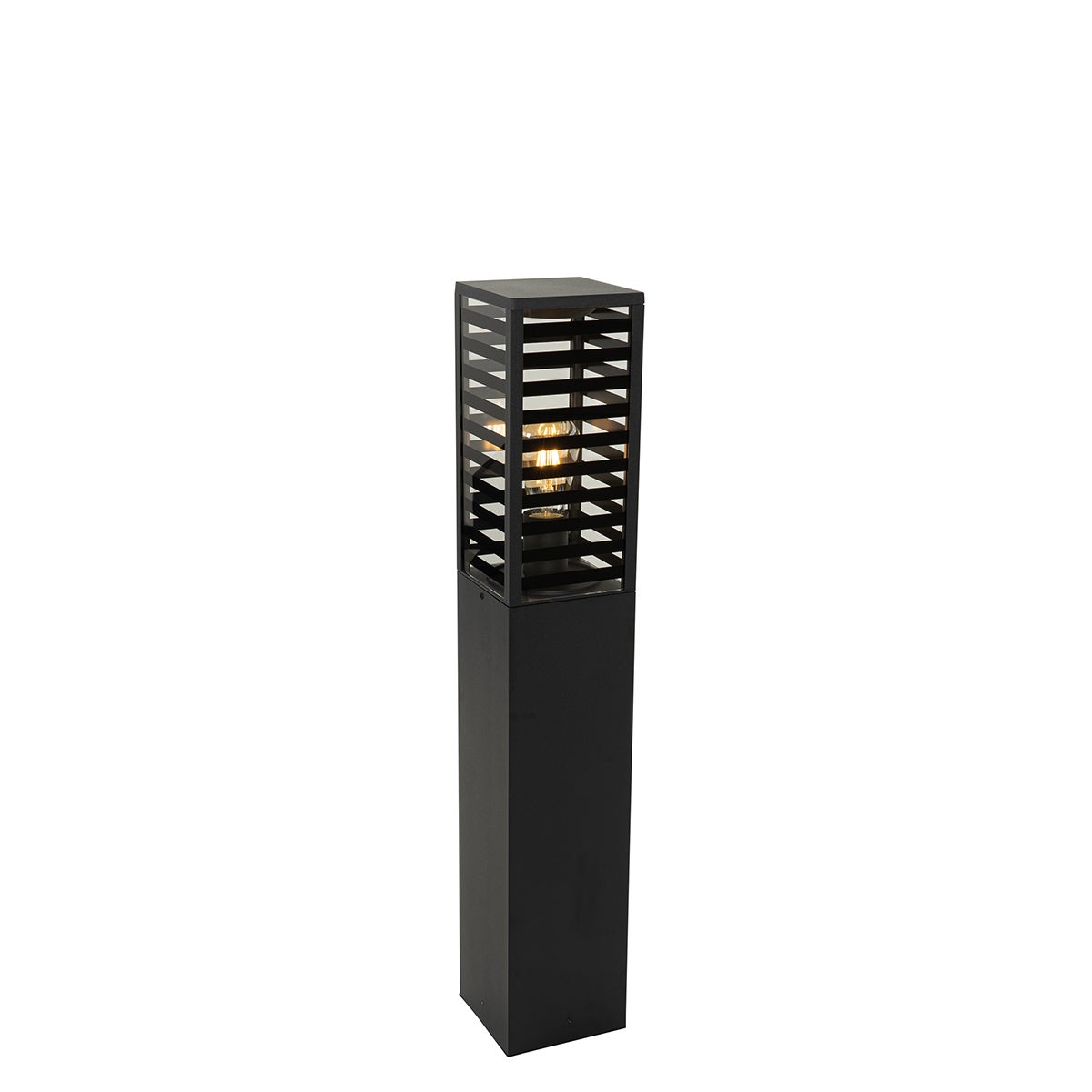 Moderne staande buitenlamp, zwart met rookeffect, 80 cm, IP44 - Reims