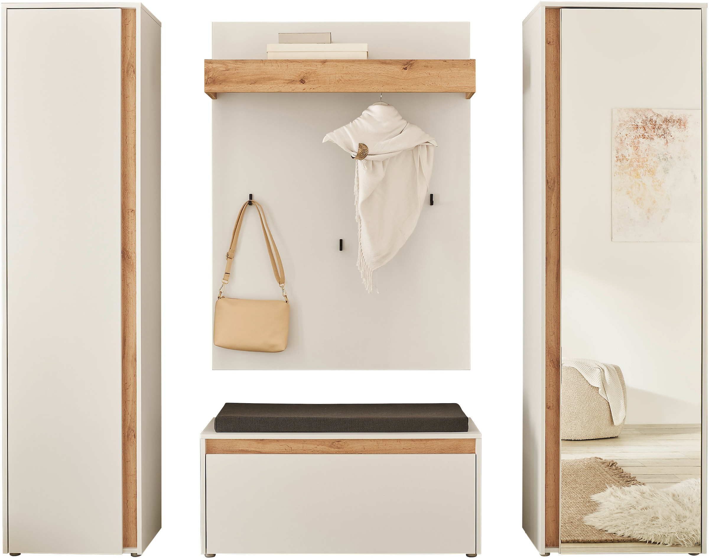 INOSIGN Garderoben-Set »GIRON/CiTY, moderne Garderobe, Komplettset mit viel Stauraum« Komplett-Set, 4 Stk. tlg.