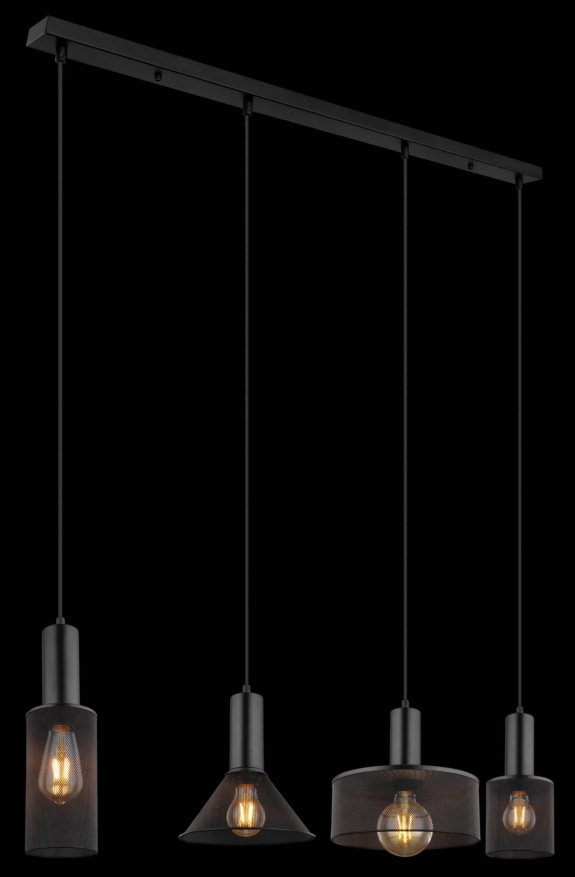 GLOBO Retrofit Balkenpendel JEDD 4-flg schwarz