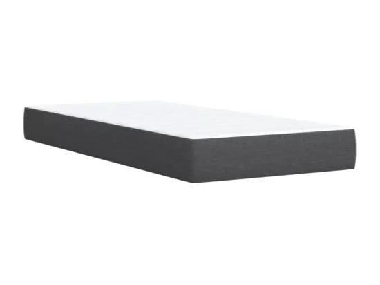 Sommier à lattes de lit et matelas Gris foncé 90x190 cm Tissu