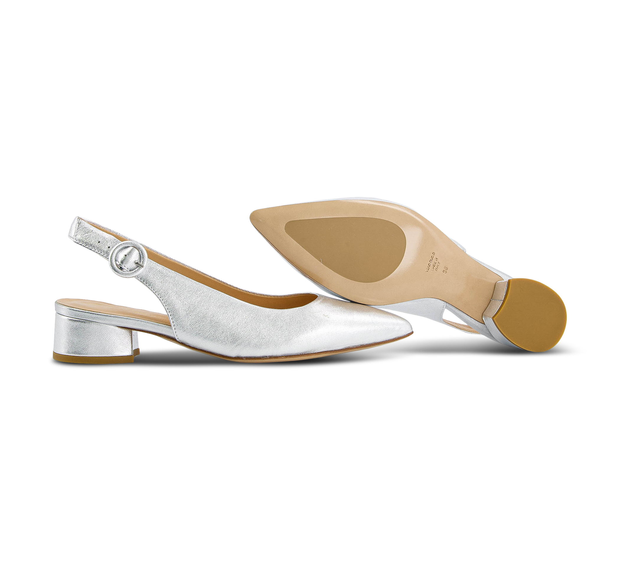 Franco Russo Sling-Pumps silber