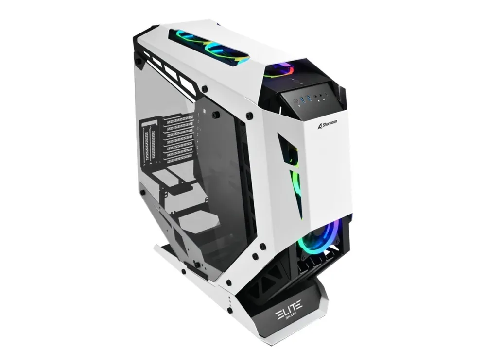 Sharkoon Elite Shark CA700 - Mid tower - ATX - sidepanel med vindue (hærdet glas) - ingen strømforsyning - USB/Lyd