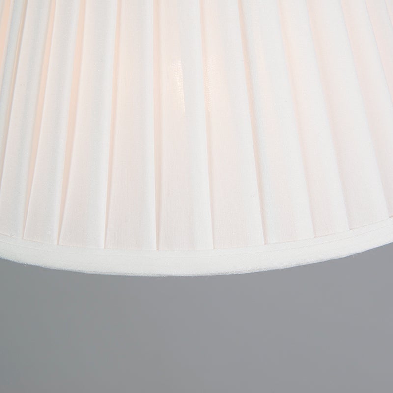 Geplooide lampenkap, wit, 25 / 16,5 cm
