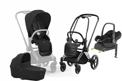 Cybex Priam Duovogn inkl. Maxi-Cosi CabrioFix & Base, Sepia Black/Chrome Black