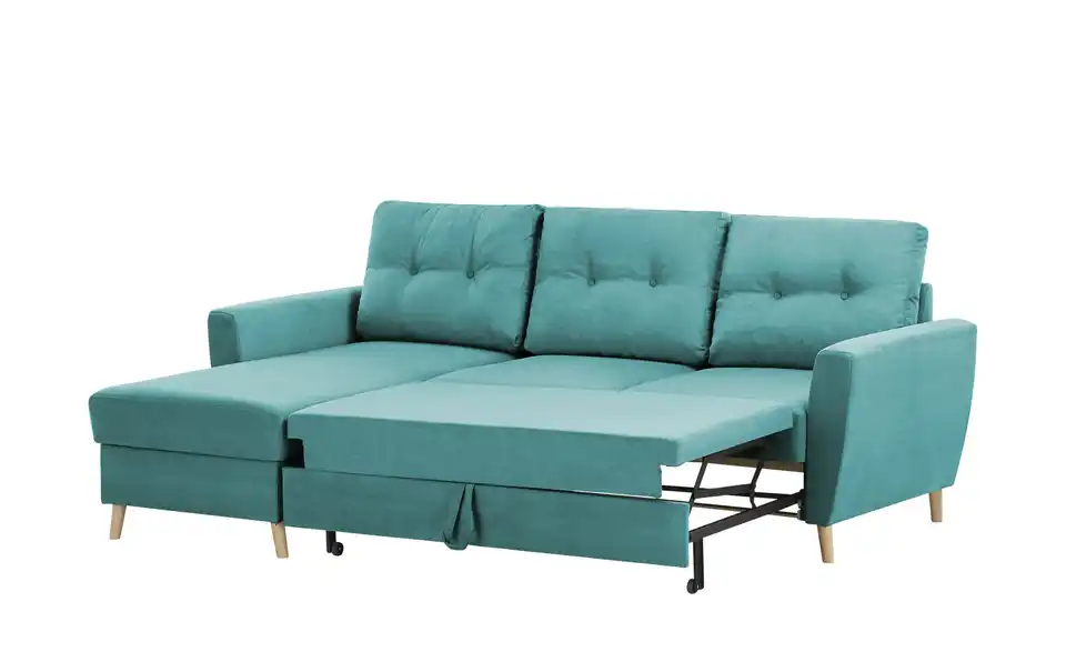 Ecksofa Carla Türkis/Petrol links