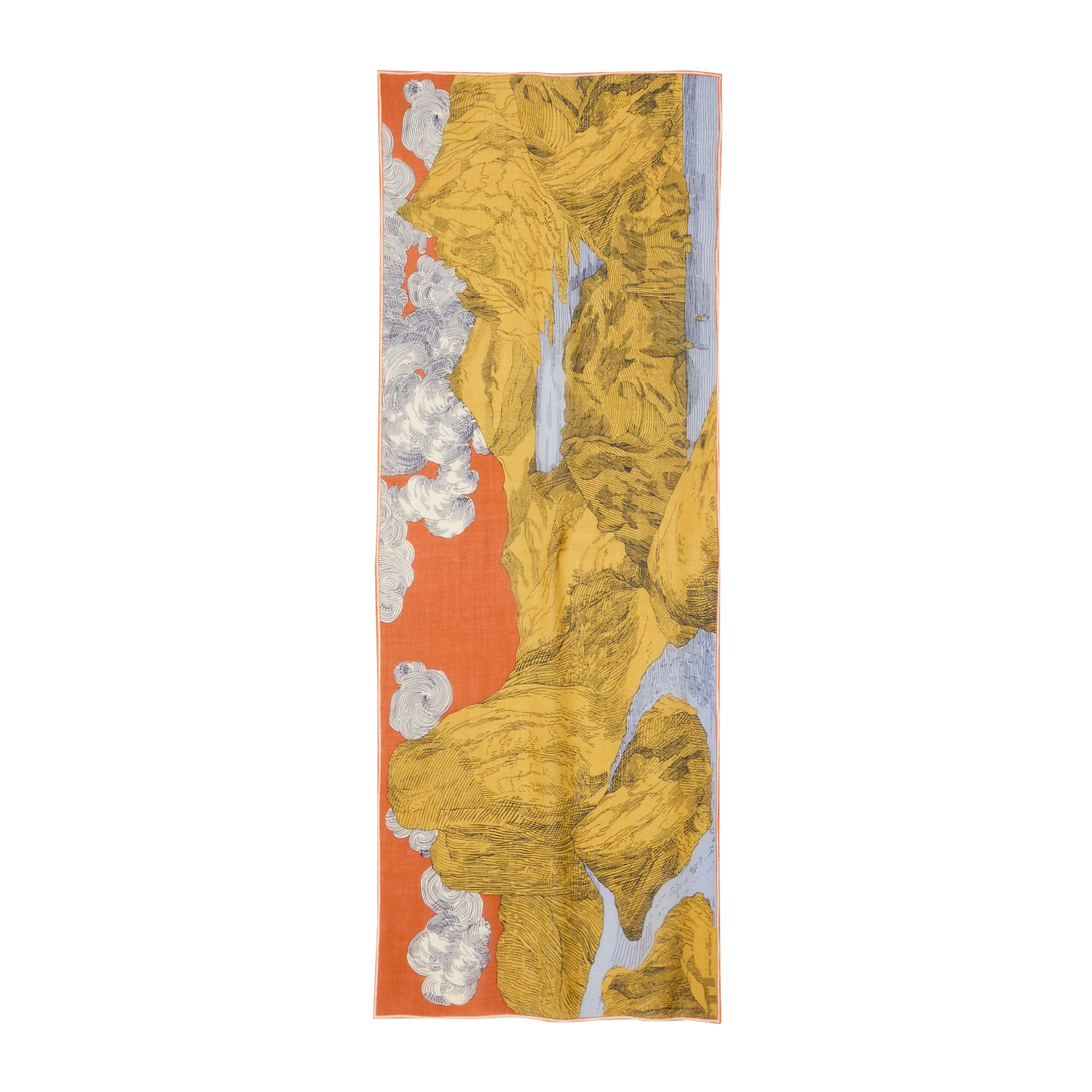 MONTANA - Foulard imprimé en laine | Orange