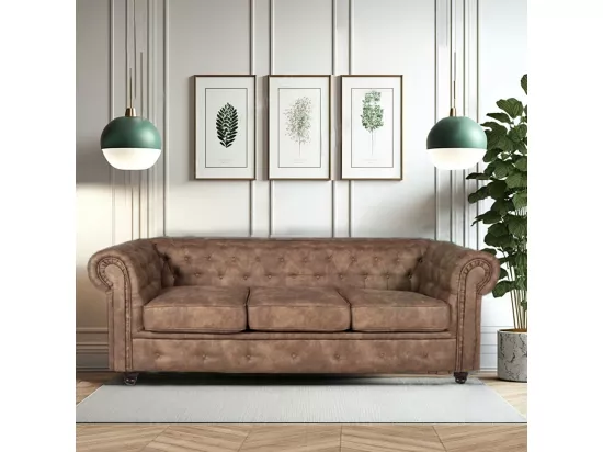Canapé CHESTERFIELD 3 places / Marron vieilli