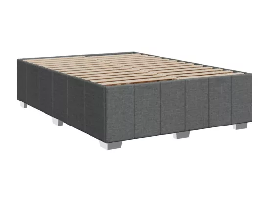 Sommier à lattes de lit avec matelas Gris foncé 140x190cm Tissu
