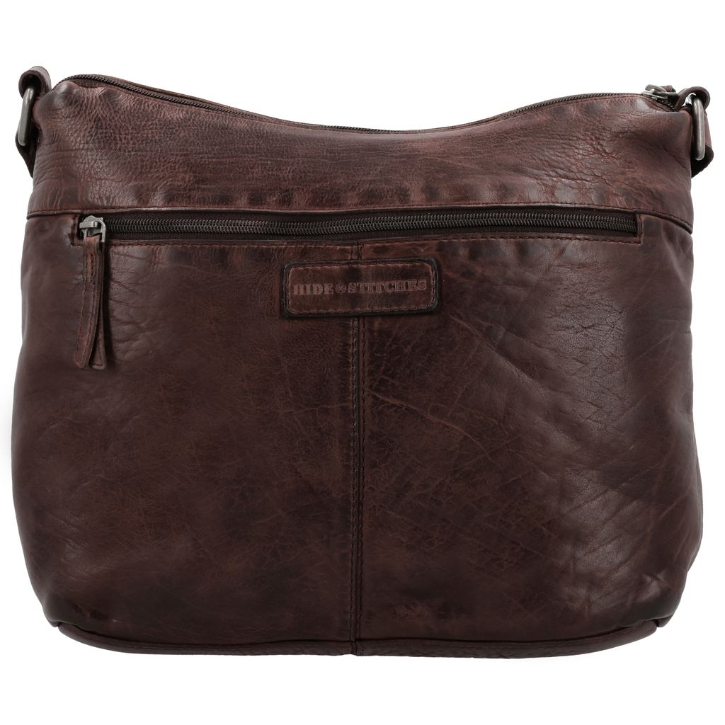 Hide & Stitches Paint Rock Crossbody Tas Donkerbruin