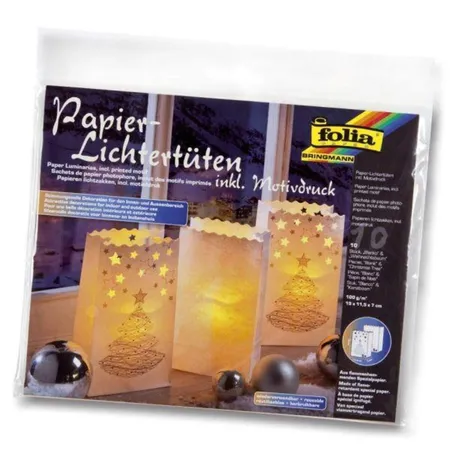 Folia Papier Lichtertüten Weihnachten, 10 Stück