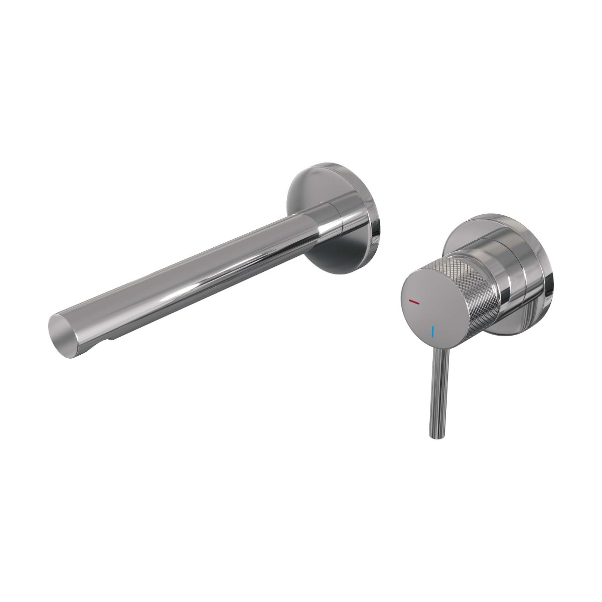 Brauer Chrome Carving inbouw wastafelkraan met rechte uitloop, lange handgreep en ColdStart chroom rechts