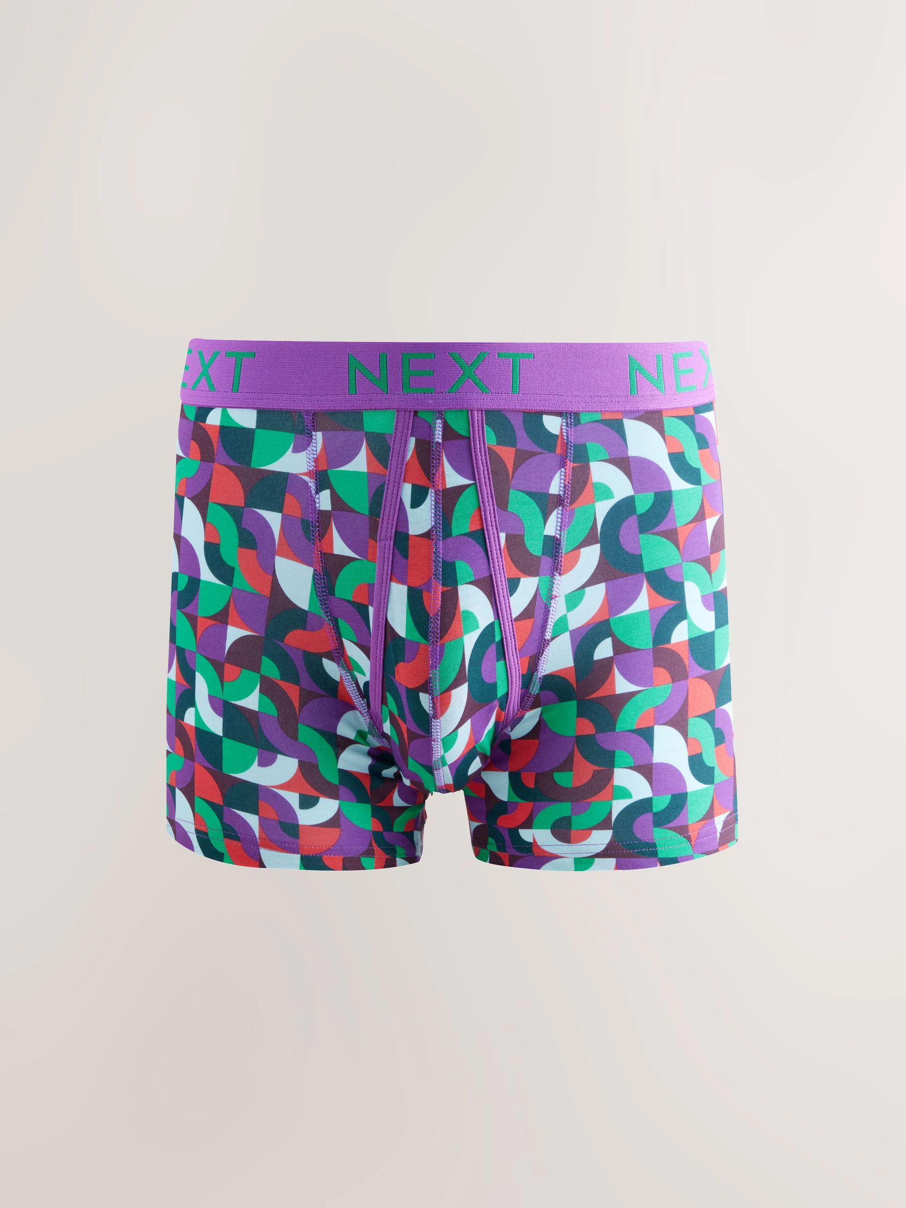 Vrolijk gekleurd geometrisch motief - 8 Boxershorts zonder plooi