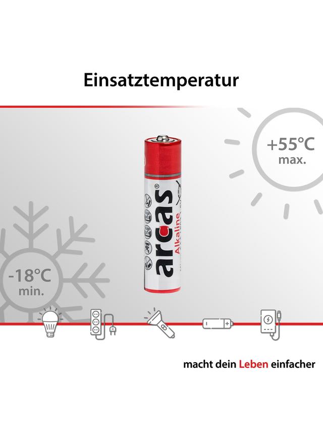 32 + 4 AAA 1,5V Alkaline Batterien von Arcas