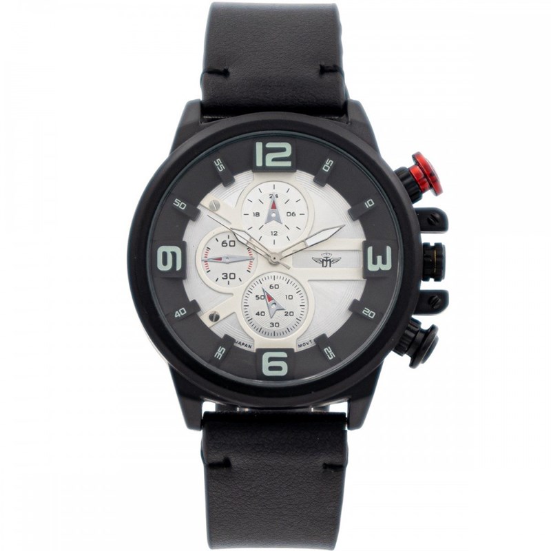 Montre Homme M. JOHN bracelet Cuir Noir