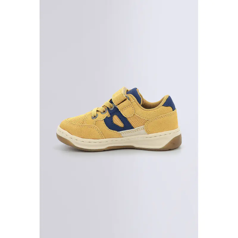 KIKOUAK CAMEL MARINE BASKETS BASSES Cuir Garçon