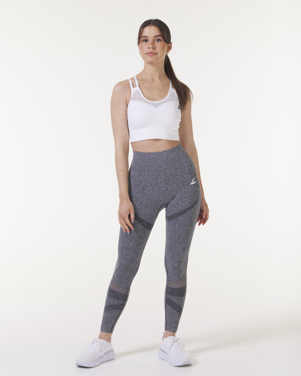 LEVITY Eclipse Mesh Seamless Tights Grey Melange