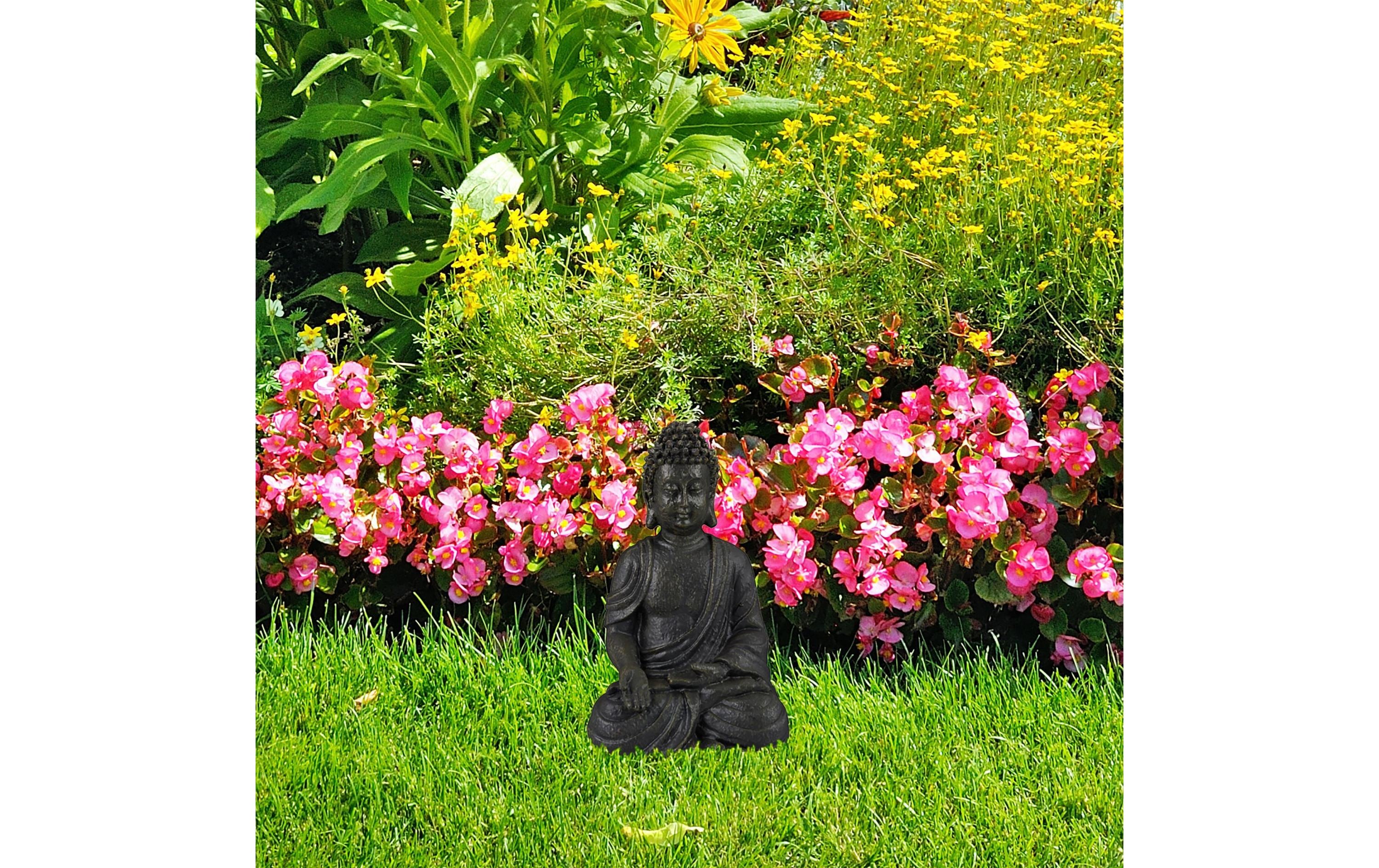 Dekofigur Buddha AnthrazitBuddha-Skulptur